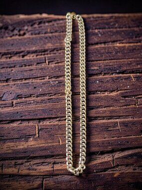 Vintage 1980s Chunky Disco Style Silver Tone Metal Chain Link 28"L Necklace